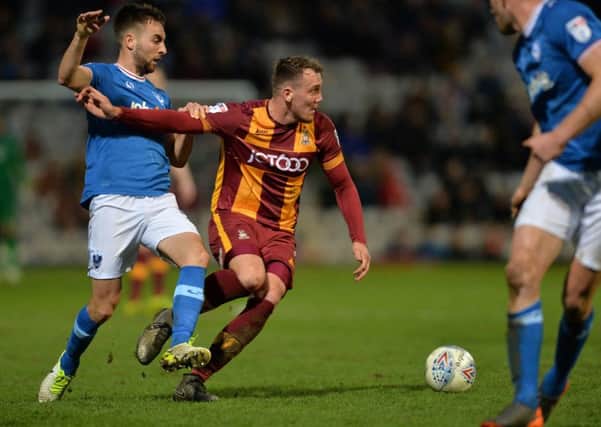 Charlie Wyke in action against Portsmouth on Tuesday.  Picture: Bruce Rollinson