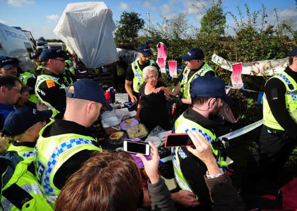 A fracking protest at Kirby Misperton.