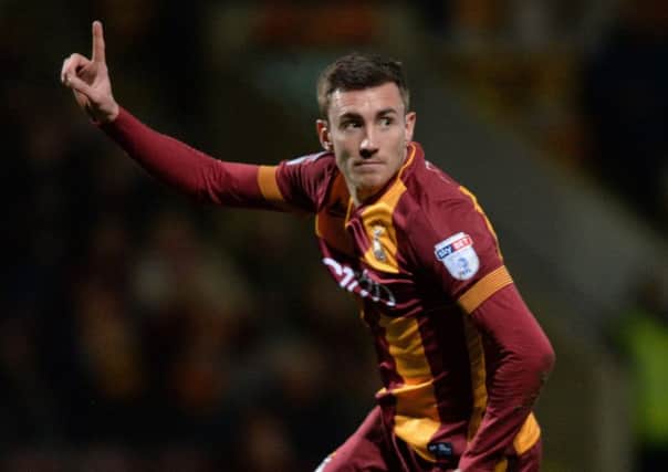 Matty Lund scored the second goal as Bradford City beat Portsmouth on Tuesday night (Picture: Bruce Rollinson).