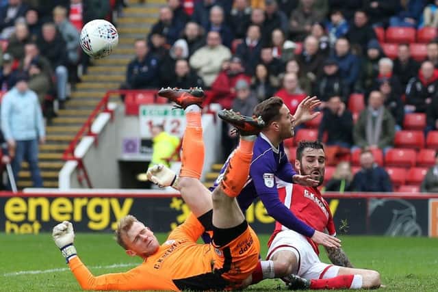 Barnsley goalkeeper Adam Davies in action against Sheffield United earlier this season. Picture: Simon Bellis/Sportimage