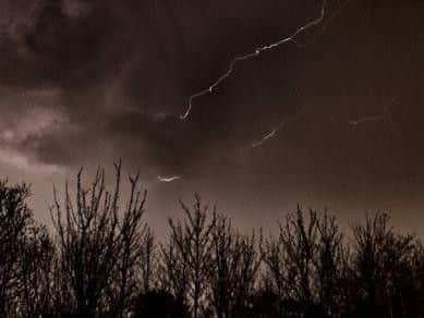 Lightning above Leeds. PIC: Mark Dobson