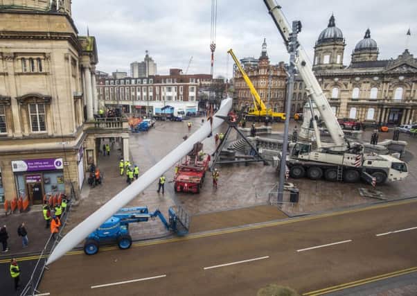 The 75-metre Siemens Blade was a huge hit for last year's City of Culture. They may not have been able to squeeze in the new 81.5m blades being built at the Hull factory.