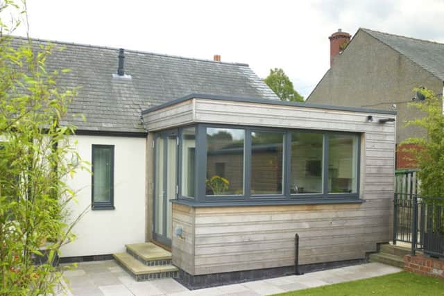 The kitchen extension with French doors onto the garden and triple glazed windows