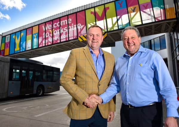 Sir Gary Verity, chief executive of Welcome to Yorkshire, and David Laws, chief executive of Leeds Bradford Airport