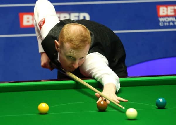 Anthony McGill pictured during his match against Ryan Day on day six of the 2018 Betfred World Championship at the Crucible (Picture: Tim Goode/PA Wire).