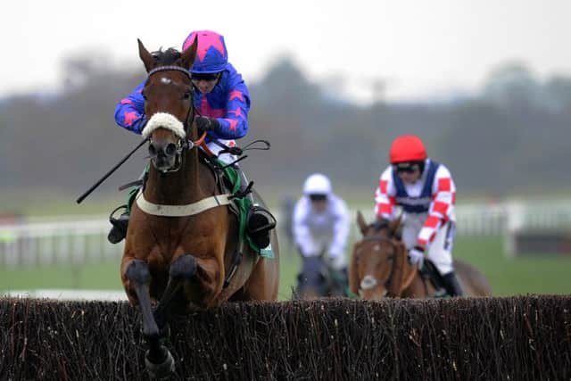 Cue Card and Paddy Brennan win Wetherby's 2015 Charlie Hall Chase.