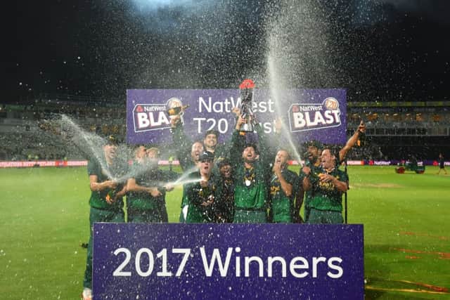Nottinghamshire celebrate winning the NatWest T20 Blast Finals Day at Edgbaston in 2017. (Picture: Anthony Devlin/PA Wire)