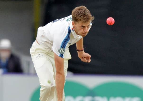 Ben Coad returned match figures of 7-128 for Yorkshire in their County Championship match against Somerset at Taunton. Coad had begun the Championship season by taking 10-130 the previous week against Nottinghamshire (Picture: Bruce Rollinson).