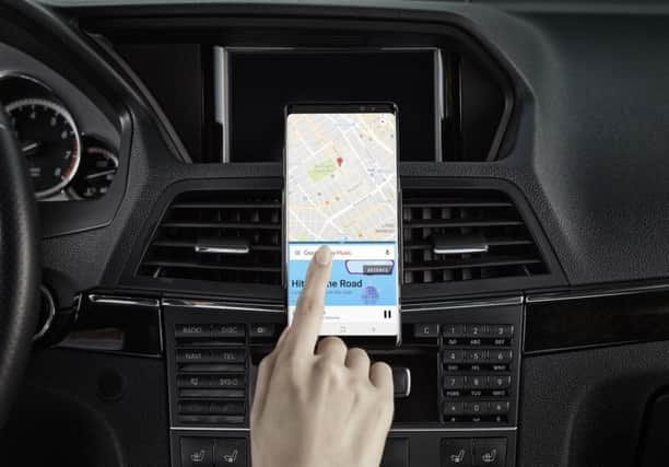 You can automate phones like this Samsung to turn on Bluetooth when you get in your car