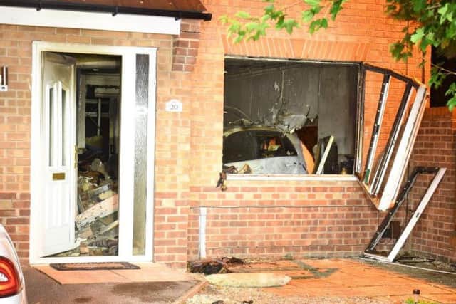 The crash caused huge damage to the house in Rawcliffe