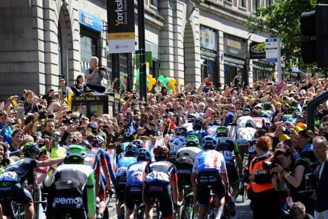 Tour de France departs from Leeds in 2014 at the exact same spot this year's Tour de Yorkshire will finish. PIC: Bruce Rollinson
