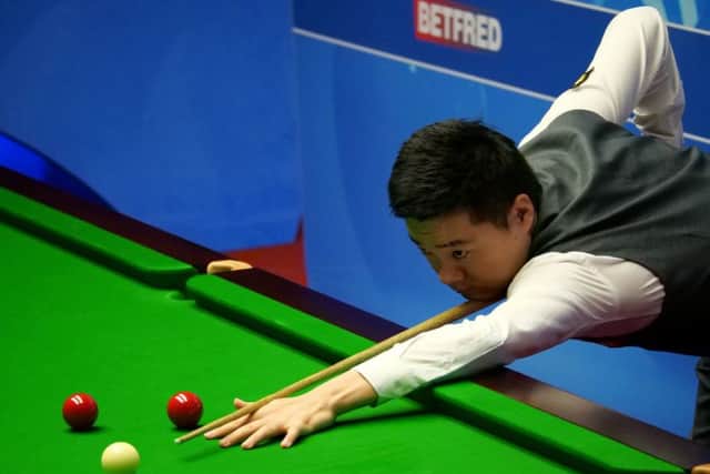 Ding Junhui during his match against Barry Hawkins at The Crucible. Picture: Tim Goode/PA
