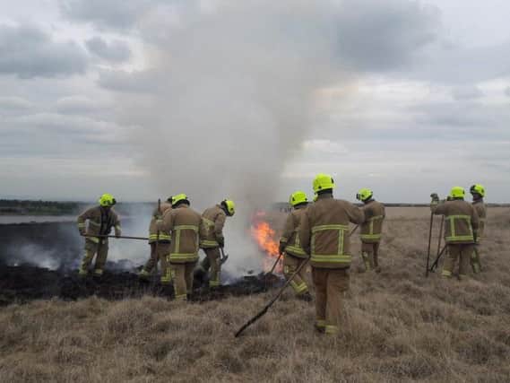 Crews from across the district battled the blaze. Picture: Martyn Hughes.