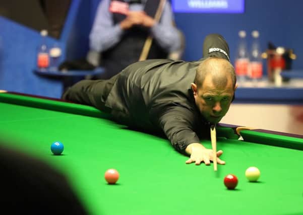 Barry Hawkins in action during his semi-final match against Mark Williams.