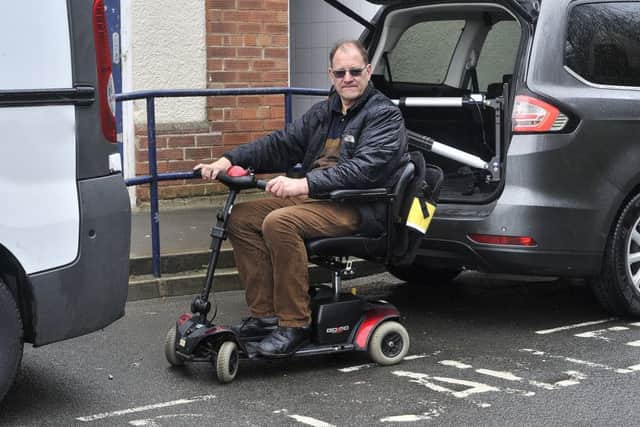Disabled drvier Martyn Weller has been abused by drivers misuing disabled parking bays. Picture Richard Ponter 181706b