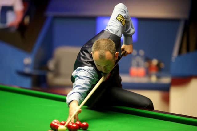 Mark Williams builds his lead on Monday afternoon at The Crucible, Sheffield. Picture: Richard Sellers/PA Wire