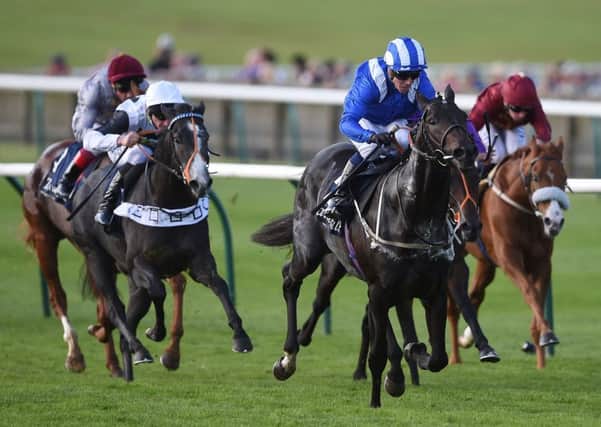 Elarqam, ridden by Jim Crowley, seen winning the Tattersalls Stakes at Newmarket last September (Picture: Joe Giddens/PA Wire).