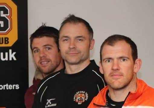 Castleford coaches Ben Cooper, Matt Crowther, centre, and Danny Orr.