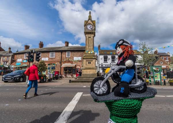 Thirsk is friendly market town with a host of amenities. It's also known for its army of knitters, aka the Thirsk Yarnbombers, who regularly brighten up the streets with their fabulous knitted sculptures.