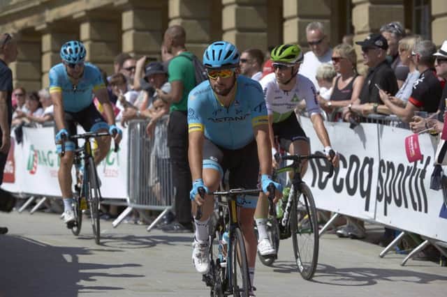 The Tour de Yorkshire at the Piece Hall, Halifax.
