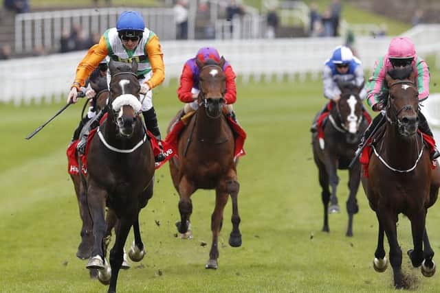 Forest Ranger and Tony Hamilton (left) land Chester's Huxley Stakes.