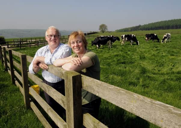 Nicholas Houseman with his wife Julie at Prospect Farm near Otley. Pictures by Simon Hulme.
