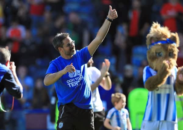 Huddersfield Town head coach David Wagner salutes the fans after the Premier League match against Arsenal (Picture: Mike Egerton/PA Wire).