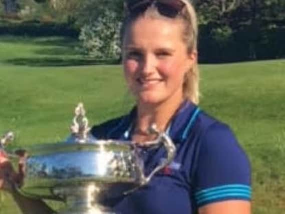 Olivia Jackson (Pannal) with the Yorkshire ladies championship trophy.