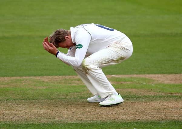 NOT THIS TIME: Yorkshire captain Joe Root shows his frustration during the County Championship match against Surrey at The Oval. Picture: Jordan Mansfield/Getty Images