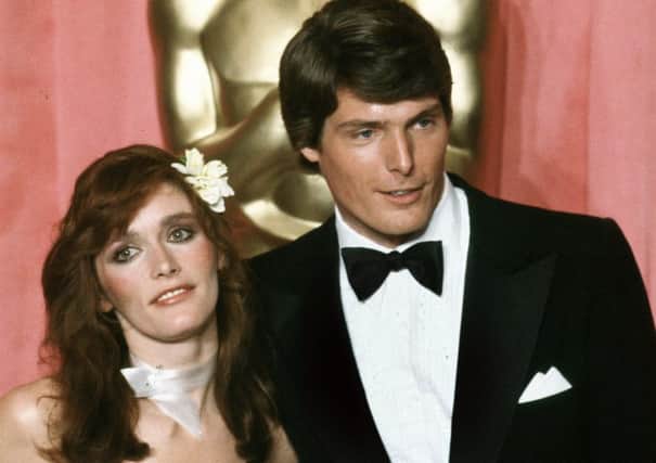 Margot Kidder with Christopher Reeve at the 1979 Academy Awards ceremony in Los Angeles.