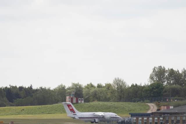 The RAF's royal flight aircraft on the runway