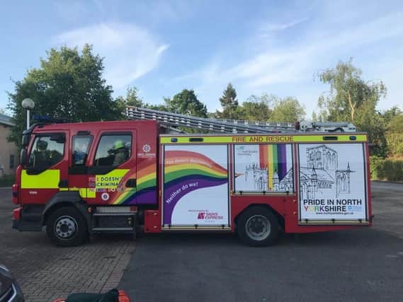 The Pride fire engine. Photo: North Yorkshire Fire & Rescue