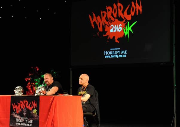 Kane Hodder gives a talk at HorrorCon UK at Magna in 2016. (Picture: Andrew Roe).