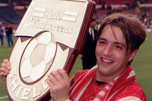 Wembley hero: Rotherham's Nigel Jemson celebrates.