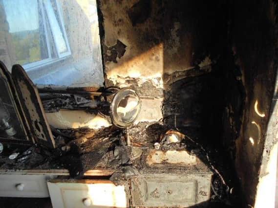 The mirror which started the fire. Photo: West Yorkshire Fire & Rescue Service