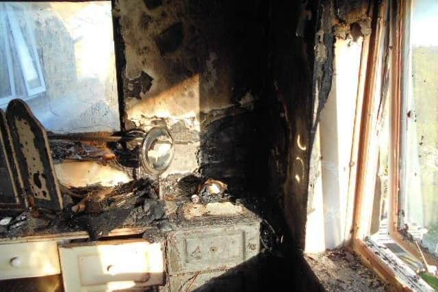 The mirror which started the fire. Photo: West Yorkshire Fire & Rescue Service