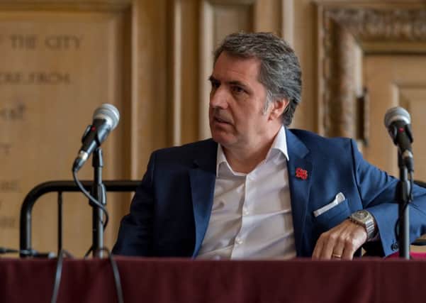 Date: 21st May 2018. Picture James Hardisty. IPPR North, Brexit conference held at Leeds Civic Hall, Pictured Keynote speaker Steve Rotheram, mayor of Liverpool City Region.
