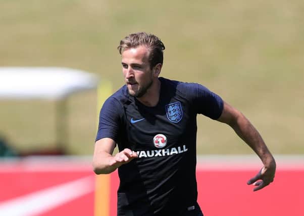 England's Harry Kane pictured during Tuesday's training session at St George's Park, Burton. Picture: David Davies/PA