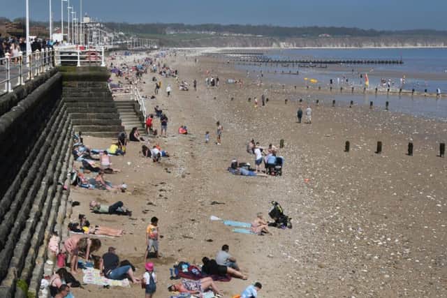 Bridlington North Beach on a busy bank holiday. Picture: PA