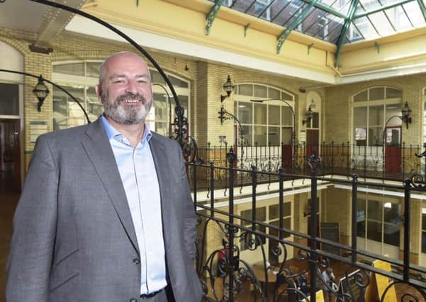 Ronan Faherty, chief executive of IdÃ© Real Estate, which is preparing plans to develop a site in the city's innovation district 
pictured at  The Atrium, Thoresby House, Great George St, Leeds.