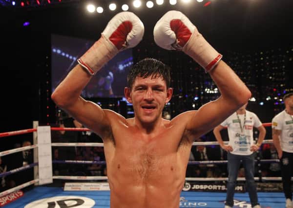 Champion: Jamie McDonnell defending his WBA title by defeating Liborio Solis in Monte Carlo. (Picture: Lawrence Lustig)