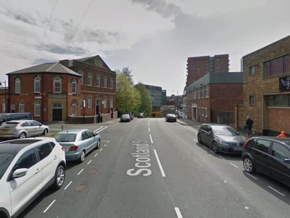 Two police officers were allegedly assaulted at a property in Scotland Street in Sheffield city centre