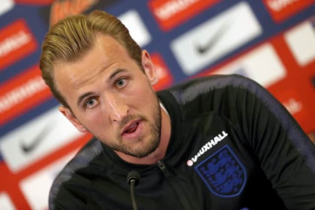 England's Harry Kane speaks during a press conference at St George's Park, Burton, earlier this week. Picture: David Davies/PA