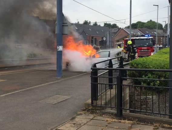 The scene in Langsett Road earlier this afternoon. Picture: Chris Holt
