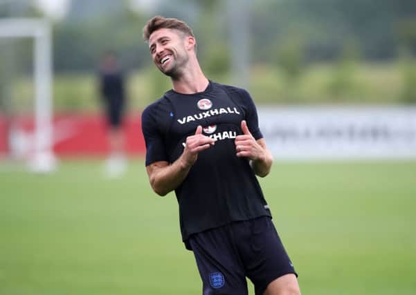Chelsea captain and England defender Gary Cahill pictured during a training session at St Georges Park, Burton on Monday (Picture: Nick Potts/PA).