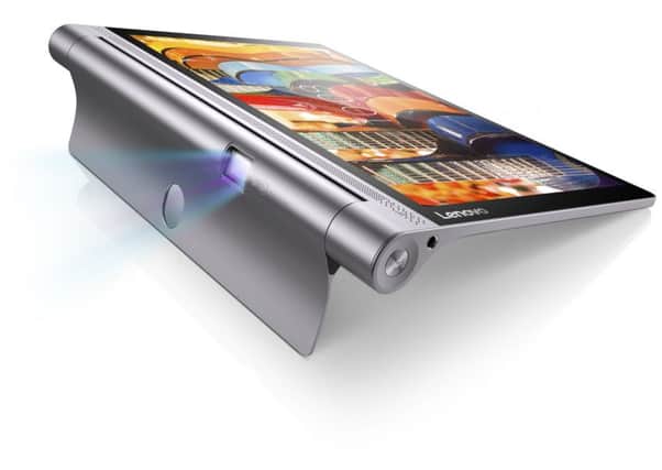 This Lenovo tablet has a built-in projector