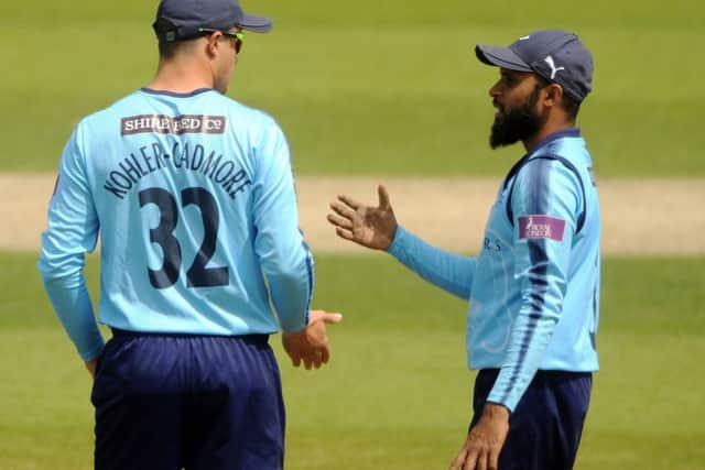 England duty could deprive Yorkshire of Adil Rashid, right, if they reach the knockout stages of the One-Day Cup (Picture: Dave Williams)