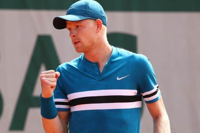 Beverley's Kyle Edmund celebrates a point during his French Open first-round win against Alex De Minaur, of Australia (Picture: Cameron Spencer/Getty Images).