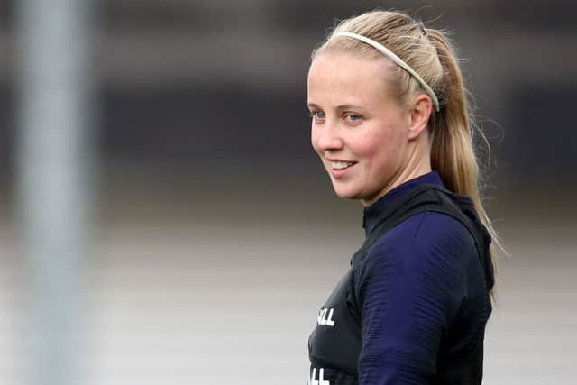 England's Beth Mead during the training session at St George's Park, Burton. Picture: Nigel French/PA